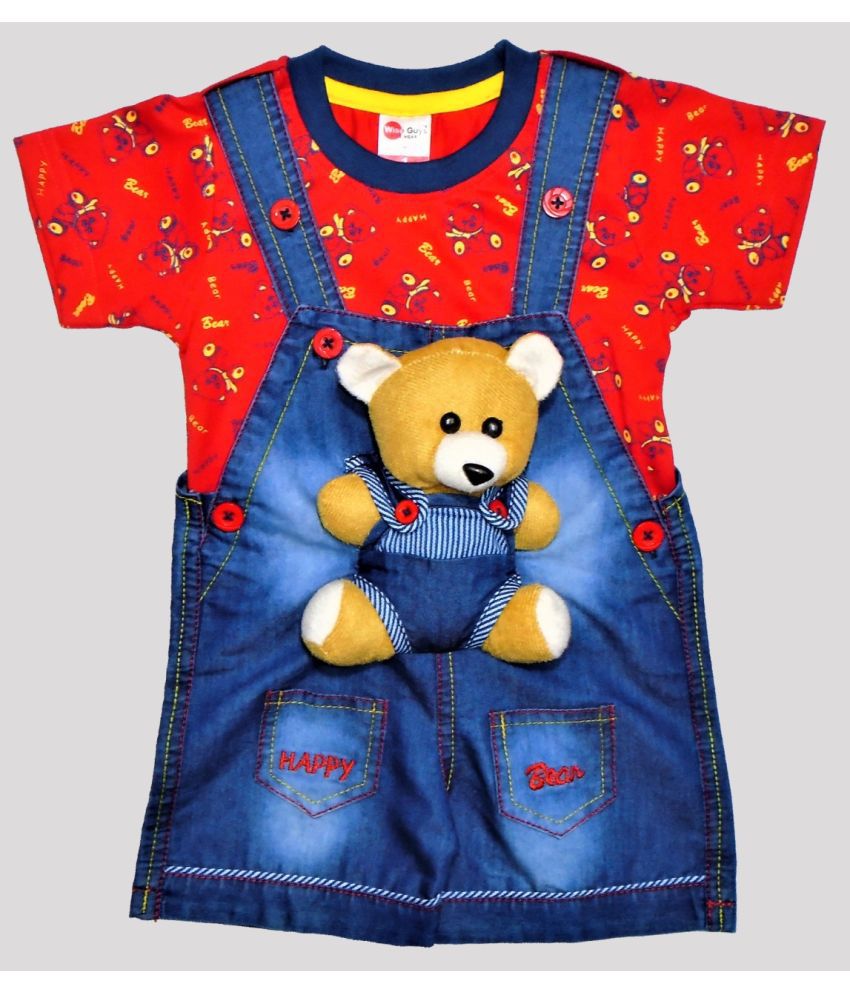     			Wise Guys - Yellow & Blue Denim Baby Boy,Baby Girl Dungaree Sets ( Pack of 1 )