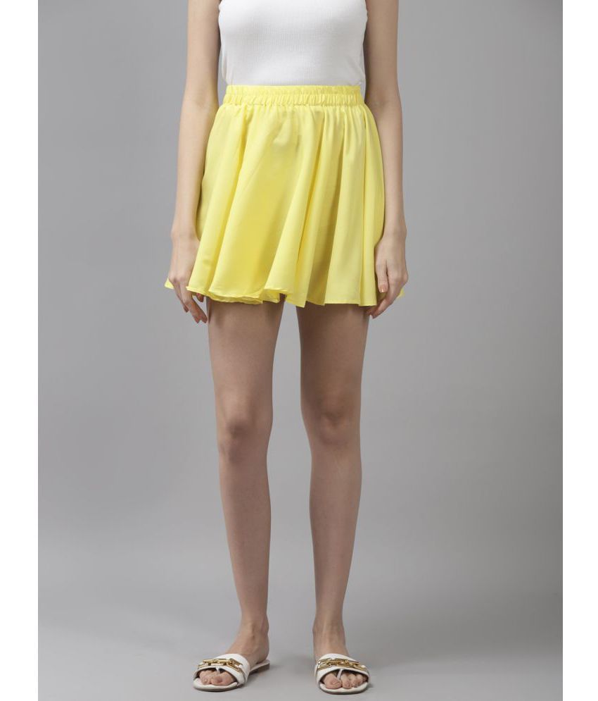 Aarika - Yellow Polyester Women's Circle Skirt ( Pack of 1 )