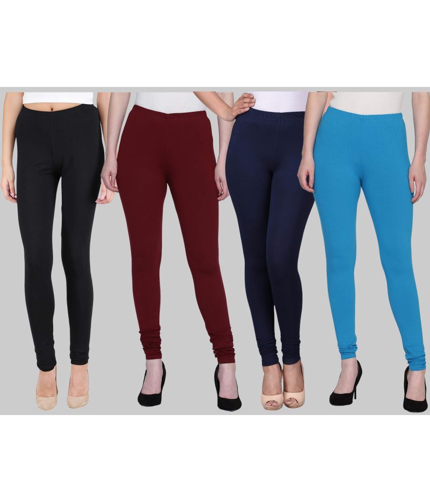     			FnMe - Multicolor Cotton Women's Leggings ( Pack of 4 )