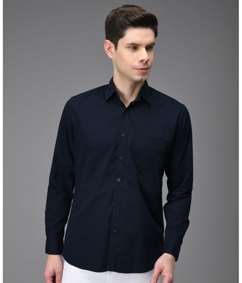     			KIBIT - Navy 100% Cotton Slim Fit Men's Casual Shirt ( Pack of 1 )