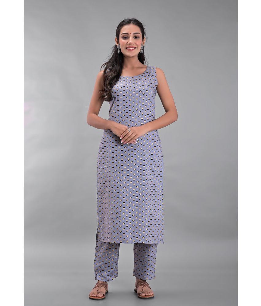     			Maquien - Grey A-line Rayon Women's Stitched Salwar Suit ( Pack of 1 )