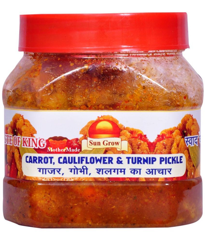     			Sun Grow Gobhi Gajar Shalgam MotherMade Achar Punjabi Style - Cauliflower Carrot Turnip Sweet and Sour Pickle 500 g