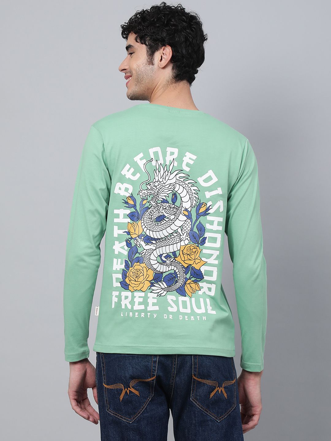     			Veirdo - Sea Green Cotton Regular Fit Men's T-Shirt ( Pack of 1 )