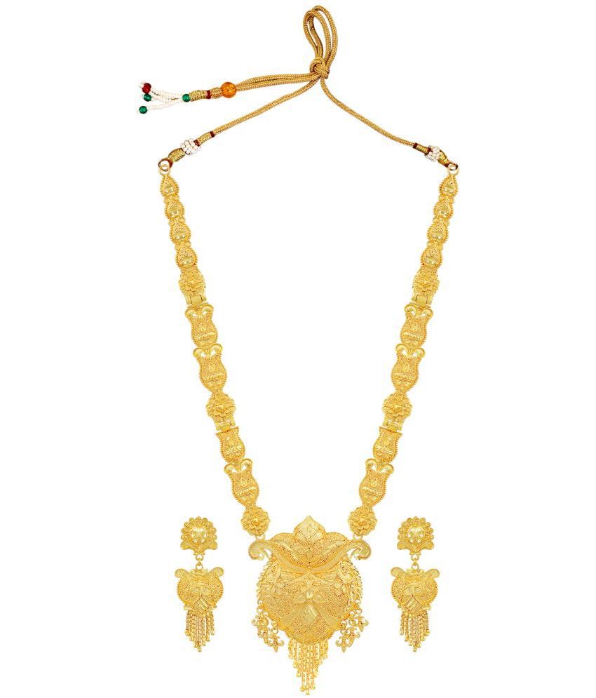     			mansiyaorange - Golden Alloy Necklace Set ( Pack of 1 )