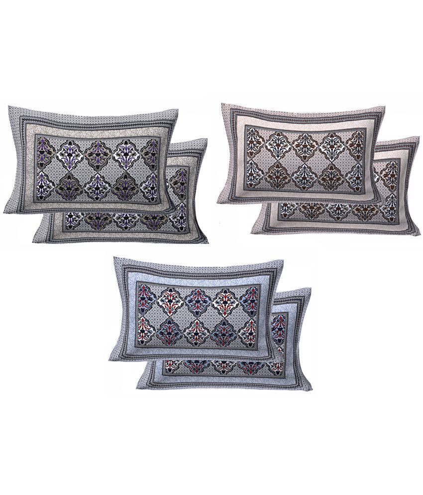     			AJ Home - Regular Multi Cotton Pillow Covers 71*46*1 ( Pack of 6 )