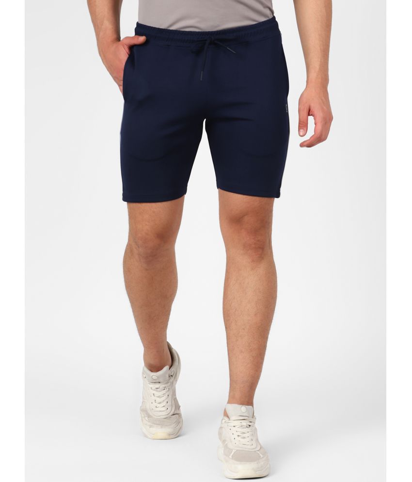     			FITMonkey Men Regular Fit Quick Dry Sports Shorts With Side & Back Pockets-Navy
