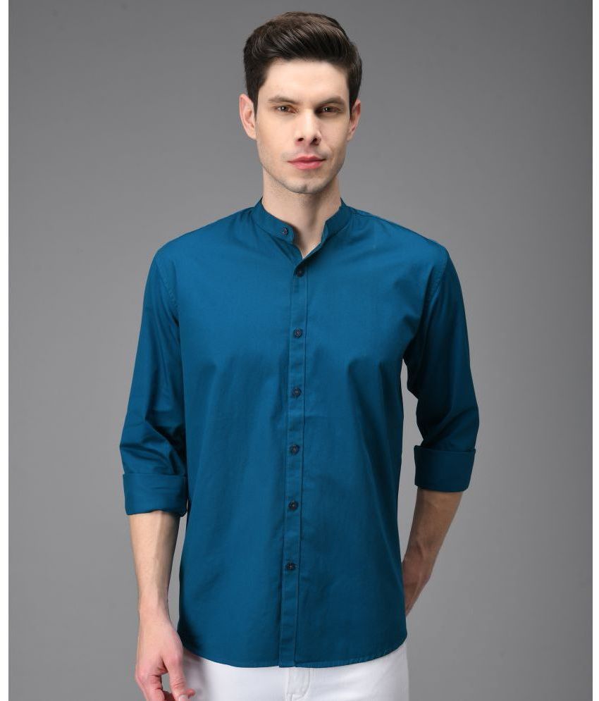     			KIBIT - Blue 100% Cotton Slim Fit Men's Casual Shirt ( Pack of 1 )