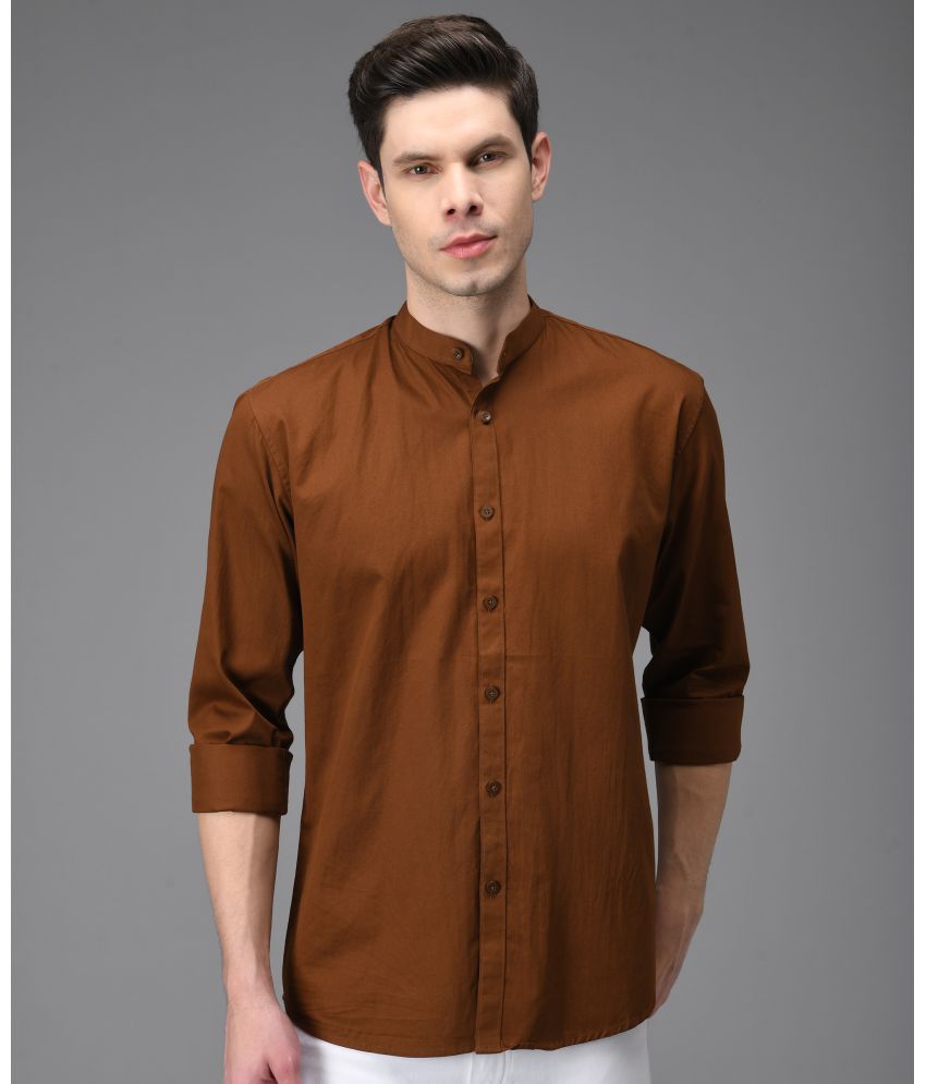    			KIBIT - Brown 100% Cotton Slim Fit Men's Casual Shirt ( Pack of 1 )