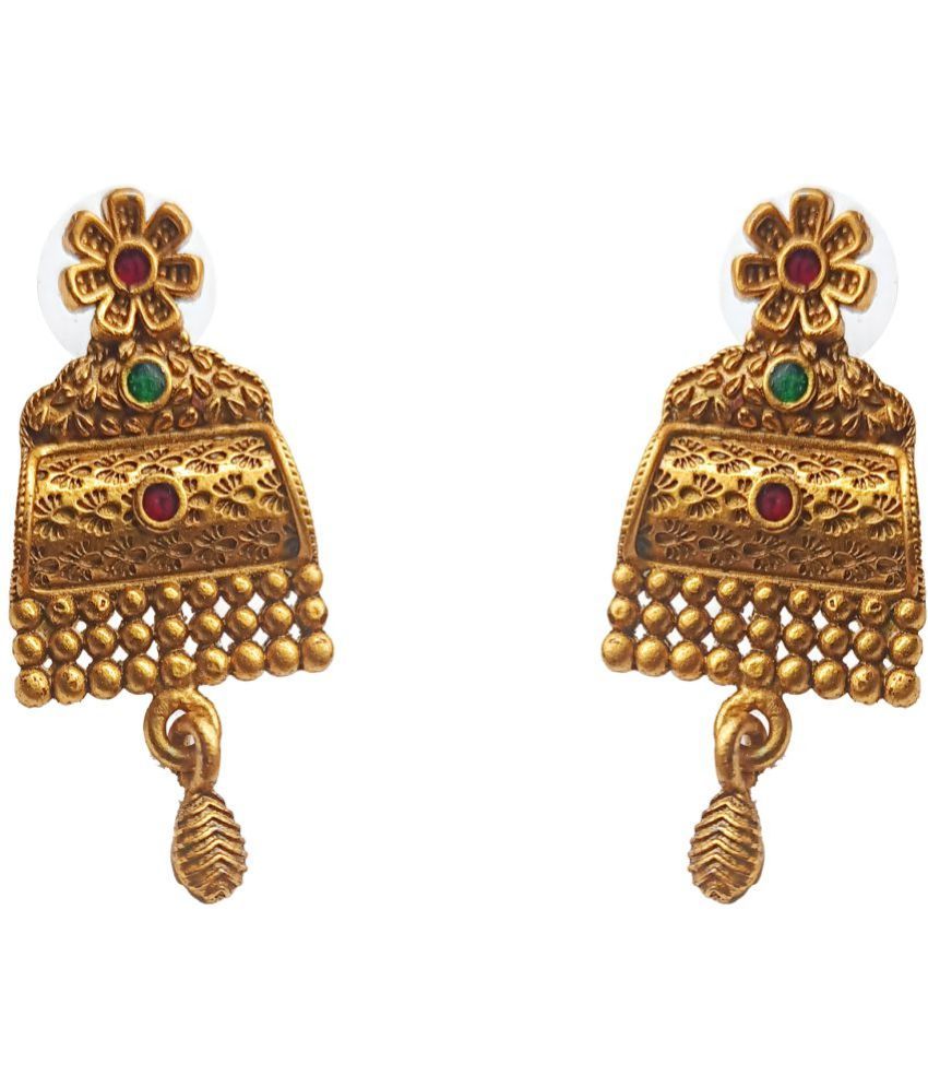     			KRIMO - Golden Drop Earrings ( Pack of 1 )