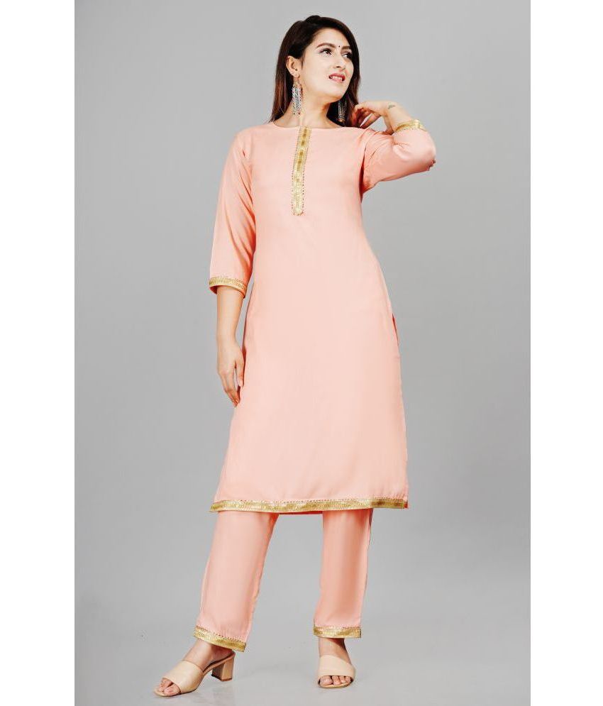     			SIPET - Pink Straight Rayon Women's Stitched Salwar Suit ( Pack of 1 )