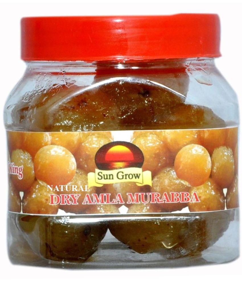     			Sun Grow Natural MotherMade Home Made Organic Ghar Ka Bana Natural Dry Amla Murabba with Almond (Badam) Pickle 500 g