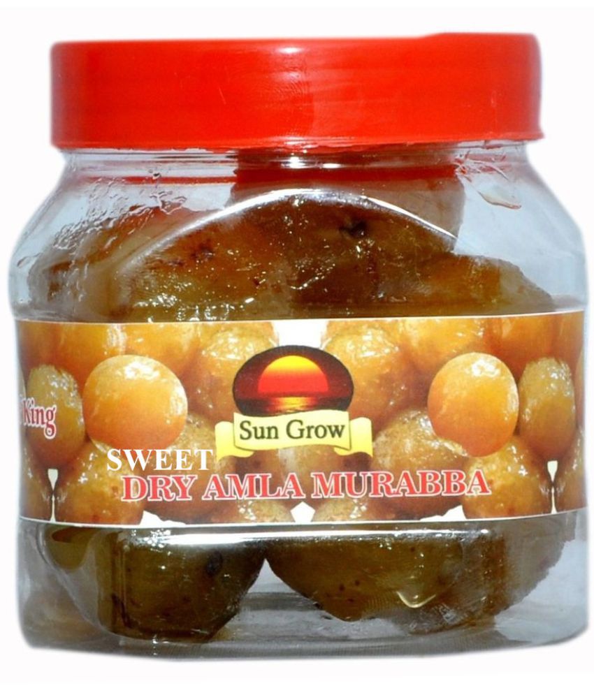     			Sun Grow Sweet Home Made Organic Ghar Ka Bana Natural Dry Amla Murabba with Almond (Badam) Pickle 500 g