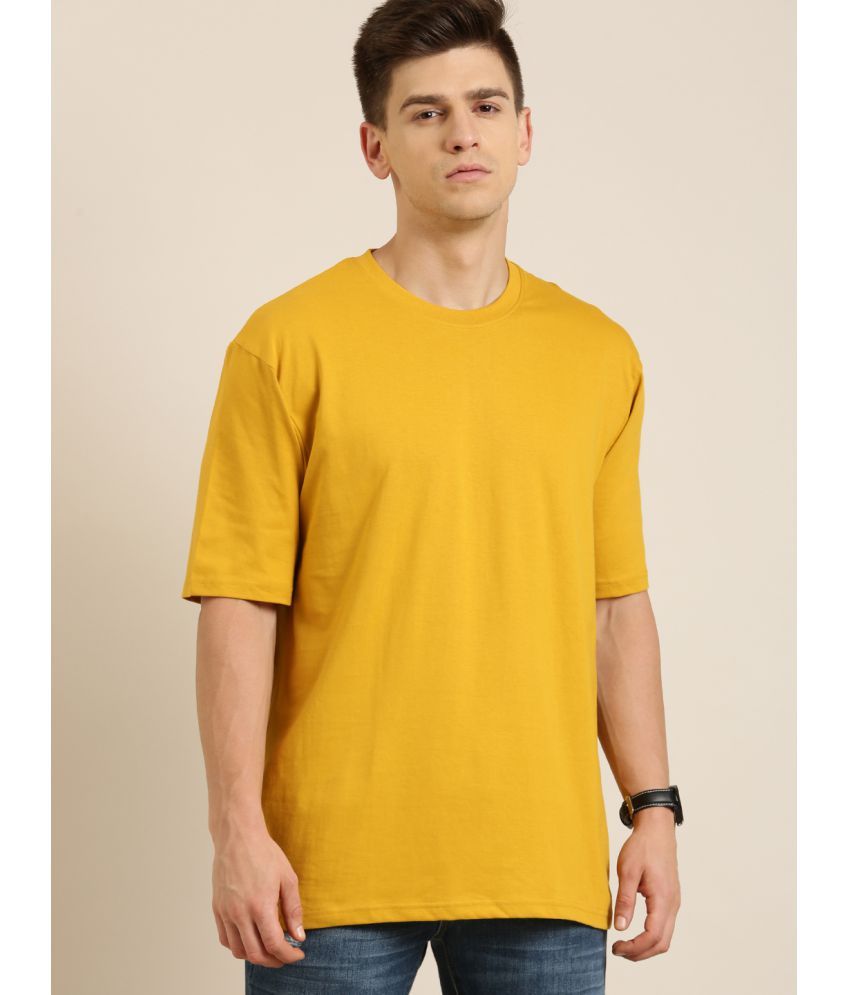     			Difference of Opinion Pack of 1 100% Cotton Oversized Fit Men's T-Shirt ( Mustard )