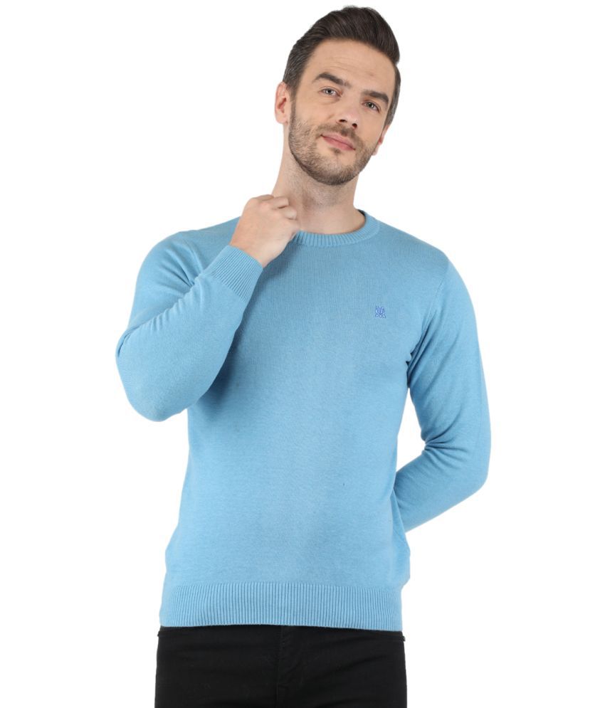     			Monte Carlo - Blue Cotton Men's Pullover Sweater ( Pack of 1 )