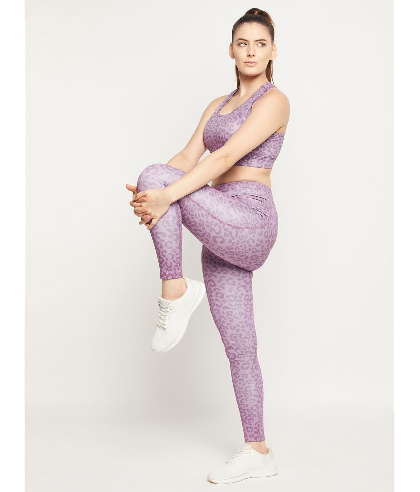 Clovia - Purple Polyester Women's Gym Trackpants ( Pack of 1 )