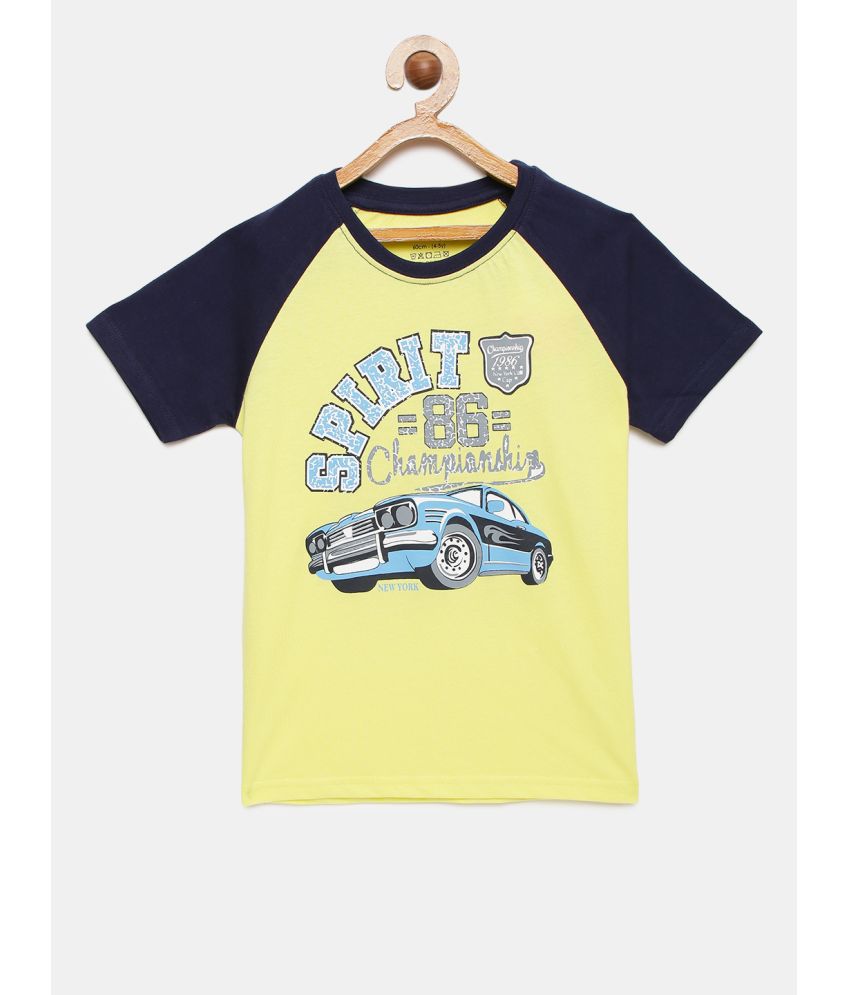     			Mackly - Yellow Cotton Boy's T-Shirt ( Pack of 1 )