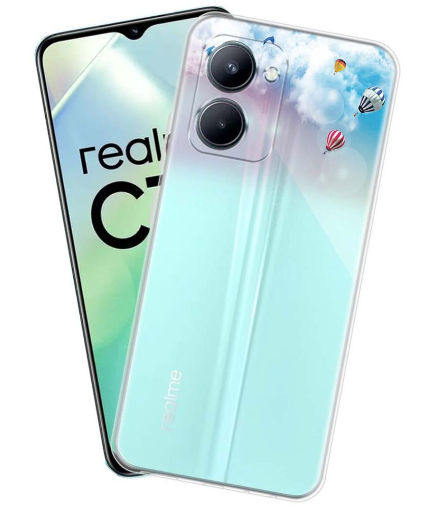     			NBOX - Multicolor Silicon Printed Back Cover Compatible For Realme C33 ( Pack of 1 )