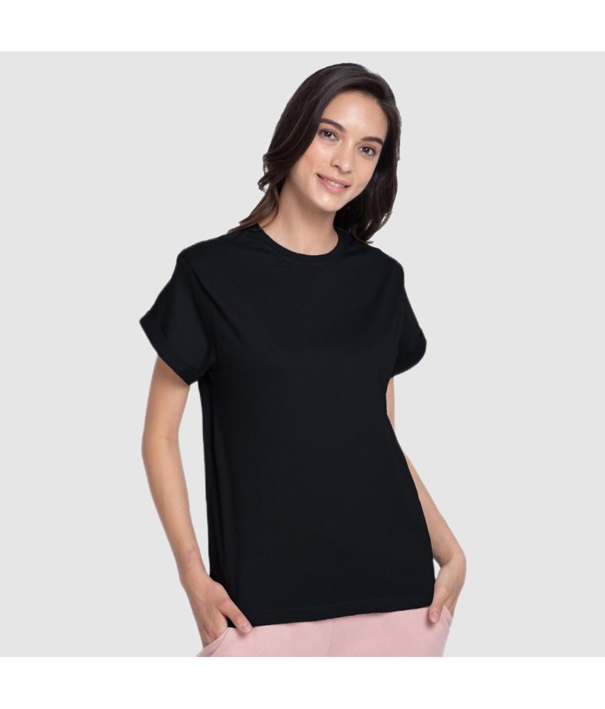     			Bewakoof - Black Cotton Loose Fit Women's T-Shirt ( Pack of 2 )
