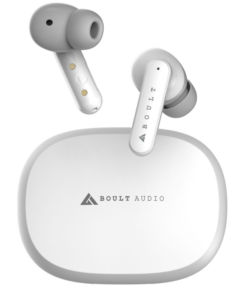 Boult Audio AirBass ENCore In Ear True Wireless (TWS) 36 Hours Playback IPX7(Water Resistant) Auto pairLight weight -Bluetooth White