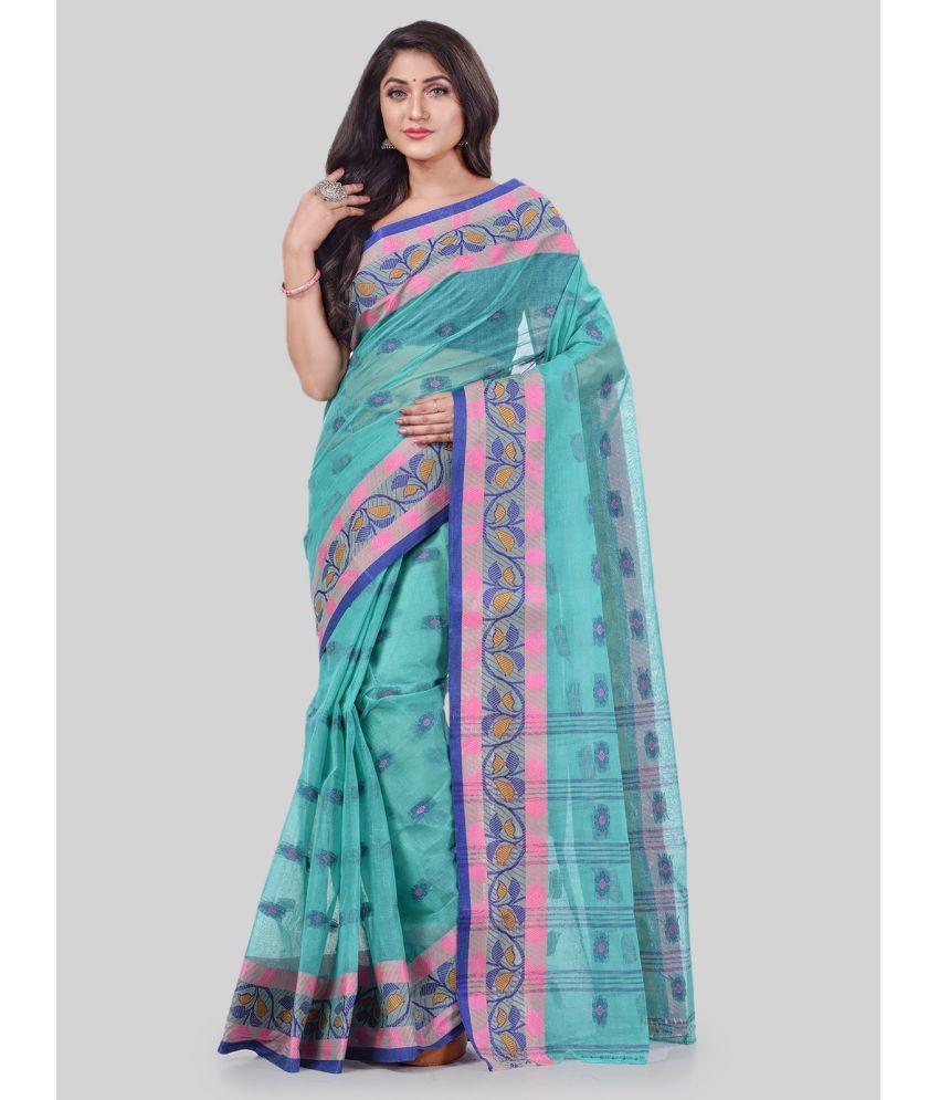     			Desh Bidesh - Blue Cotton Saree Without Blouse Piece ( Pack of 1 )