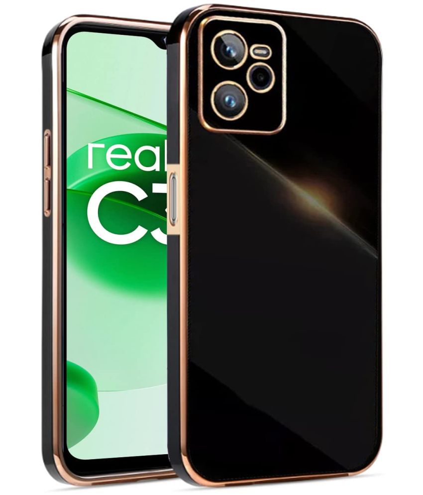     			Doyen Creations - Black Silicon Silicon Soft cases Compatible For Realme C35 ( Pack of 1 )