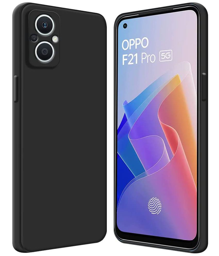     			Kosher Traders - Black Silicon Shock Proof Case Compatible For Oppo F21 Pro 5g ( Pack of 1 )