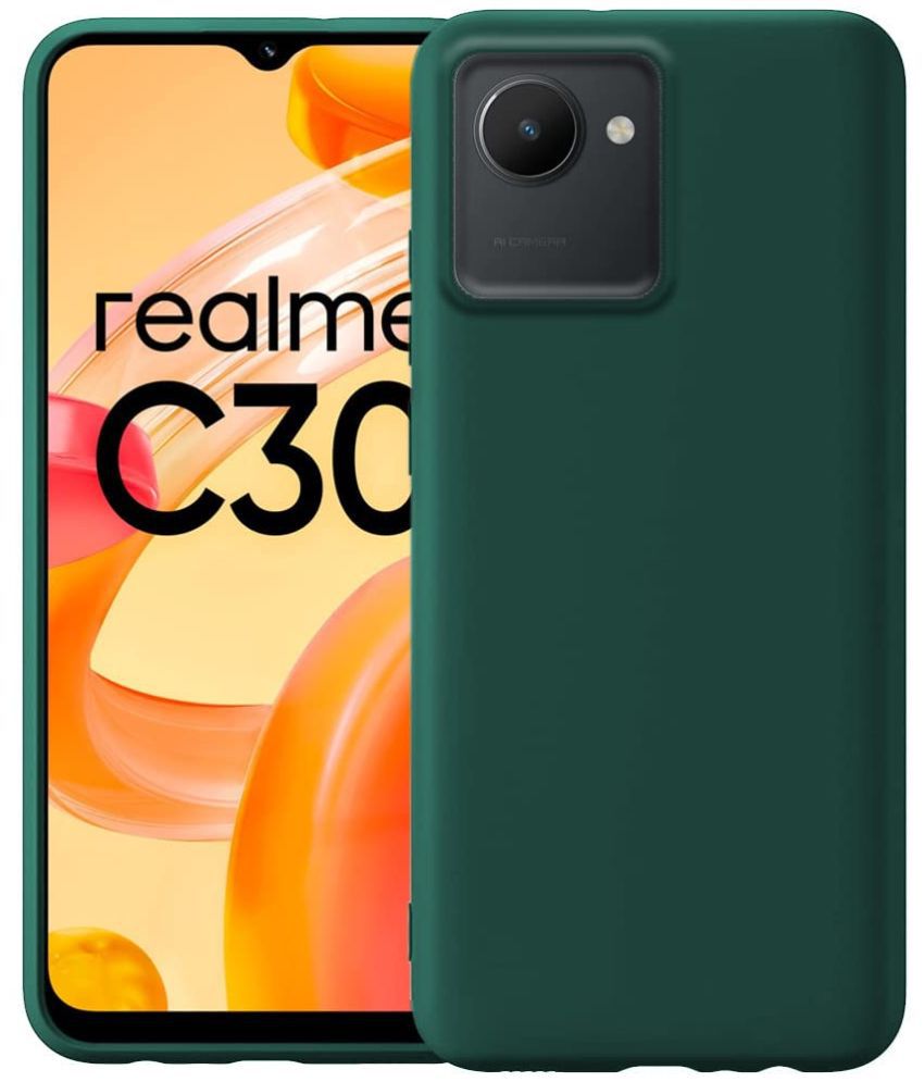     			Kosher Traders - Green Silicon Shock Proof Case Compatible For Realme C30 ( Pack of 1 )