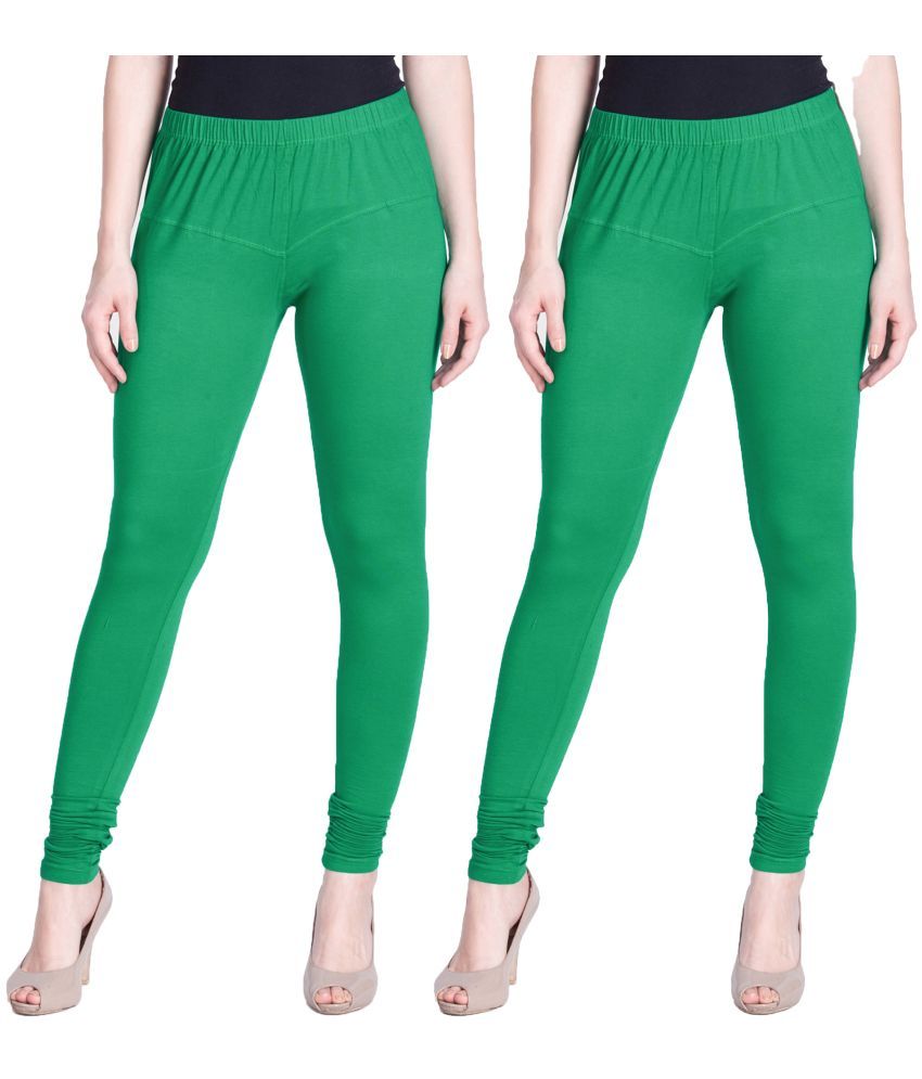     			LYRA - Green Cotton Women's Leggings ( Pack of 2 )