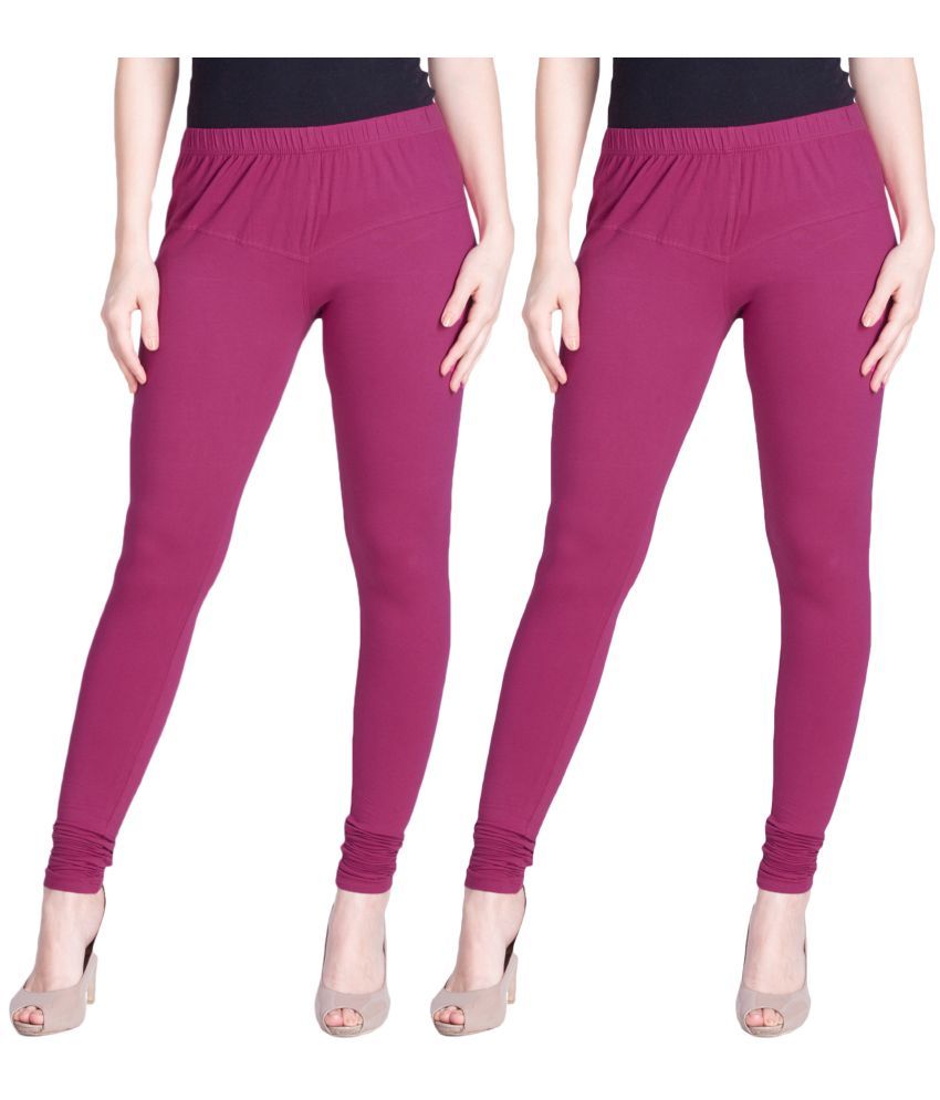     			LYRA - Magenta Cotton Women's Leggings ( Pack of 2 )