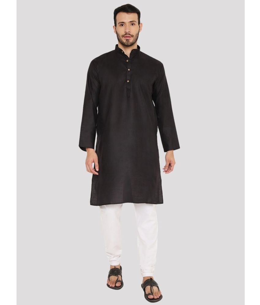     			Maharaja - Black Cotton Regular Fit Men's Kurta Pyjama Set ( Pack of 1 )