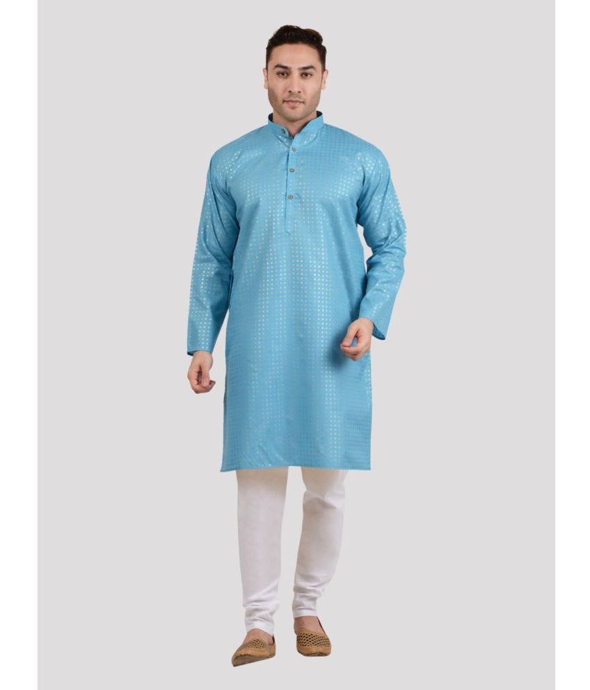     			Maharaja - Blue Viscose Regular Fit Men's Kurta Pyjama Set ( Pack of 1 )