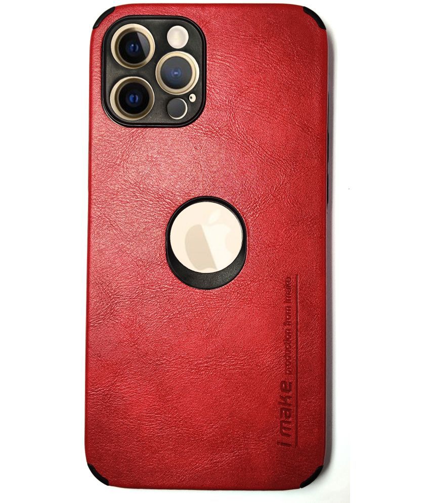     			NBOX - Red Artificial Leather Plain Cases Compatible For Apple iPhone 12 Pro Max ( Pack of 1 )