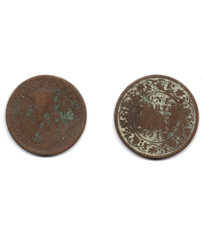    			Nisara Collectibles - Anna copper British india coin rare 1918 George Vi King Emperor One Quarter .  Numismatic Coins