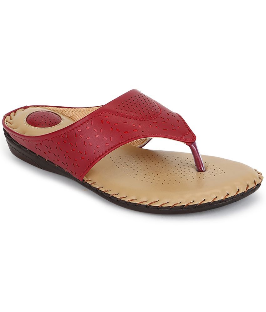     			ORTHO JOY - Maroon Women's Flats