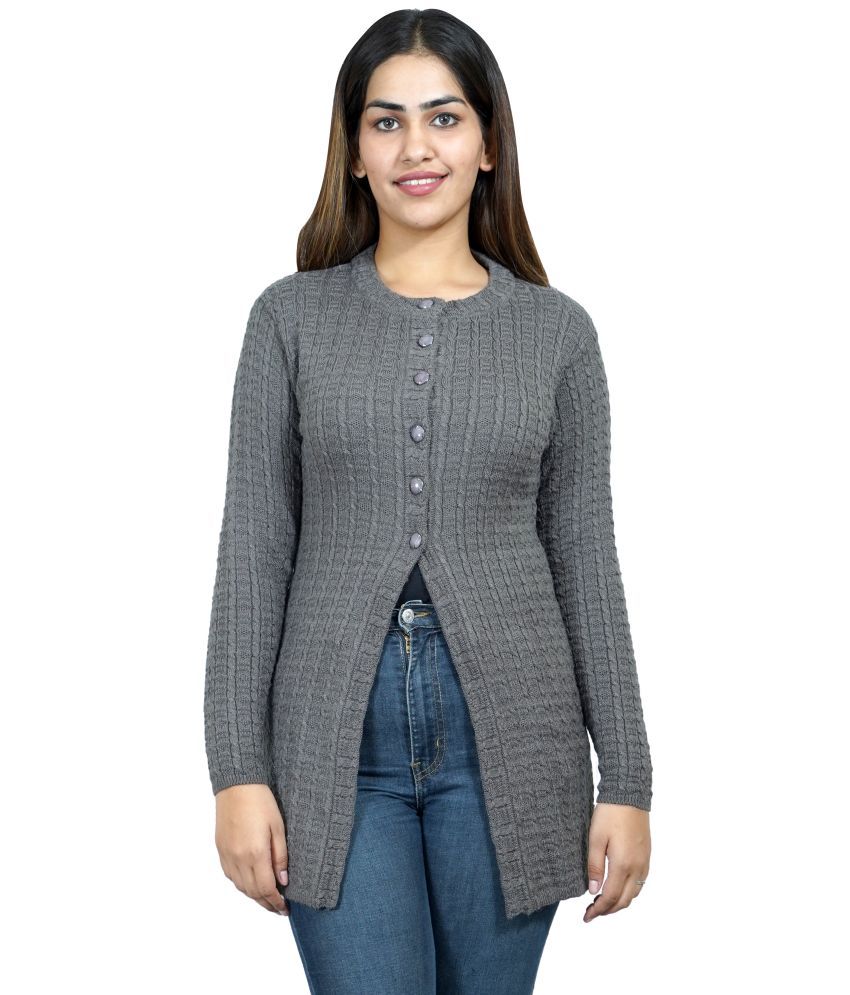     			Ogarti Woollen Silver Buttoned Cardigans - Single