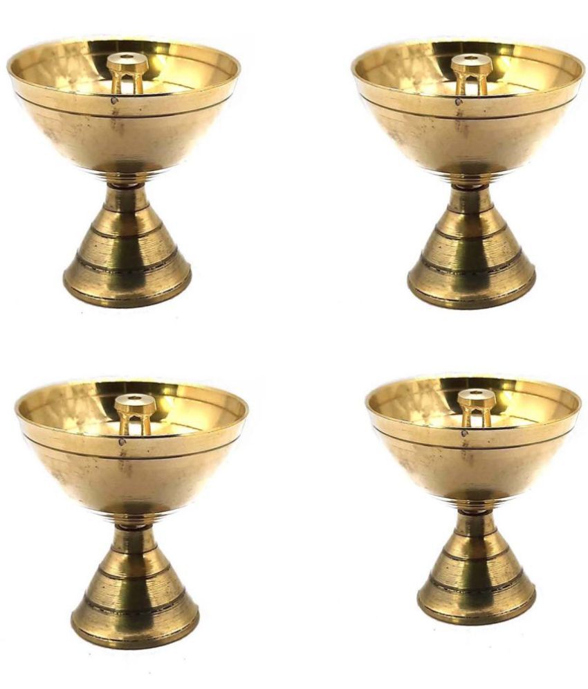     			Spherulemuster Brass Akhand Diya - Pack of 4