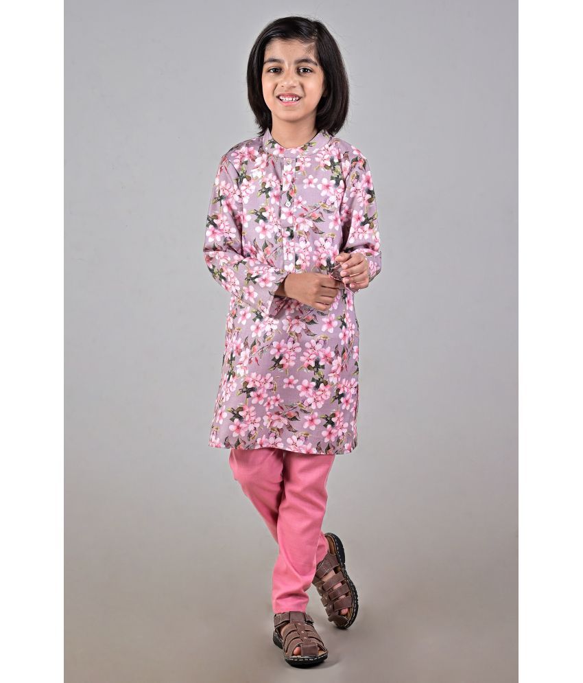     			Vesh - Pink Cotton Blend Boys Kurta With Pyjama ( Pack of 1 )