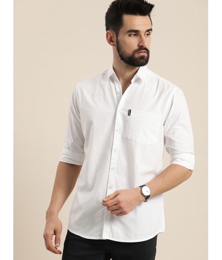     			Dillinger - White 100% Cotton Slim Fit Men's Casual Shirt ( Pack of 1 )