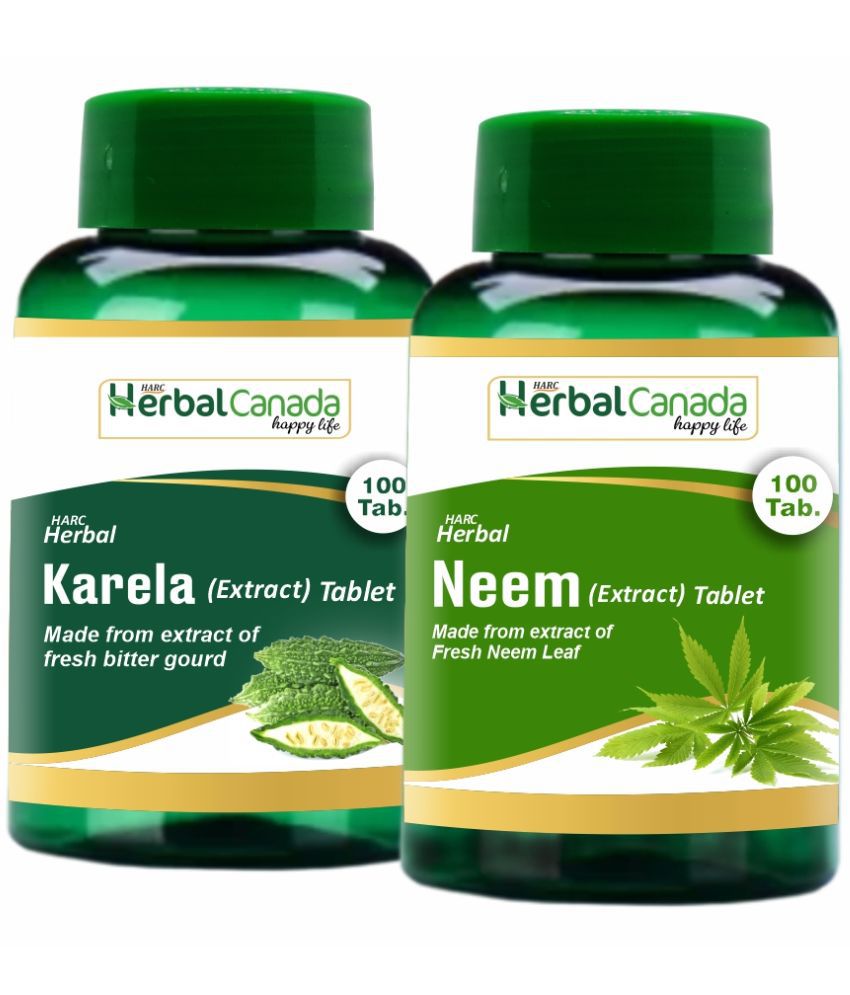     			Herbal Canada Karela(100 Tablet)+Neem 100 Tablet 100 no.s Pack Of 2