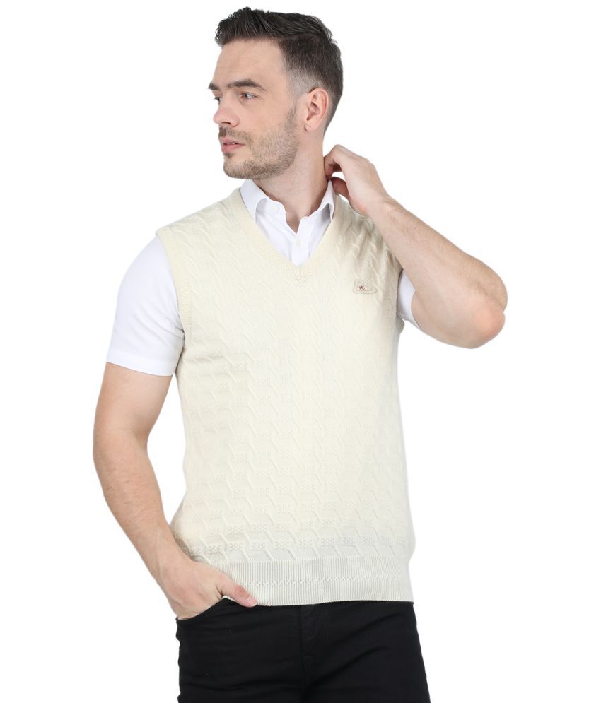     			Monte Carlo - Off White Woollen Blend Men's Pullover Sweater ( Pack of 1 )