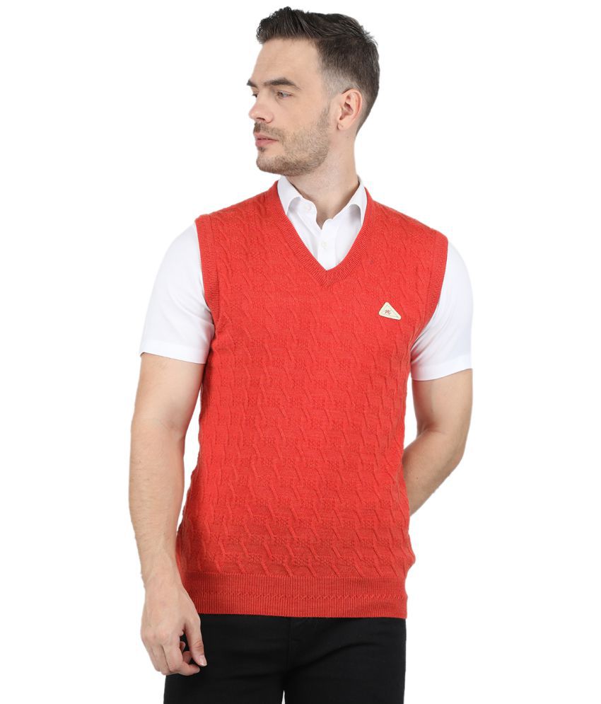     			Monte Carlo - Orange Woollen Blend Men's Pullover Sweater ( Pack of 1 )