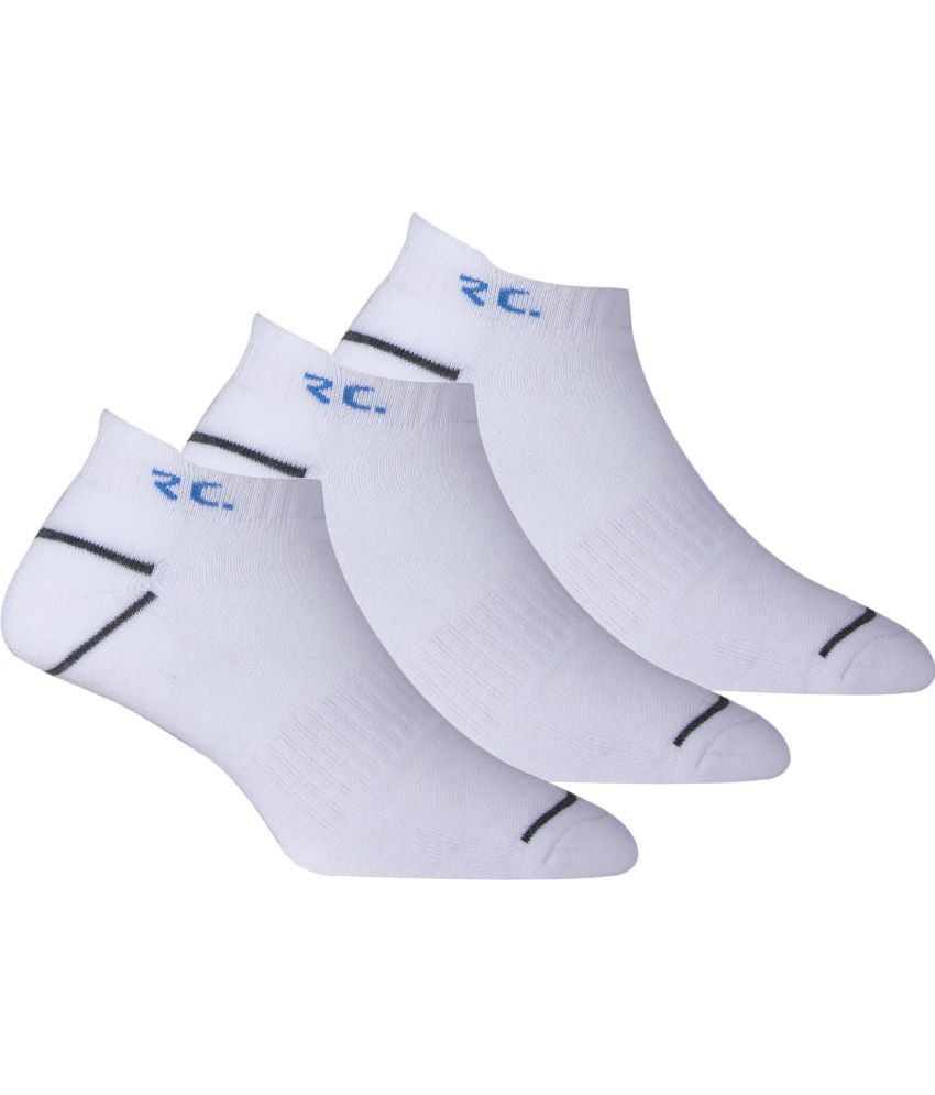     			RC. ROYAL CLASS - Cotton Men's Striped White Low Cut Socks ( Pack of 3 )