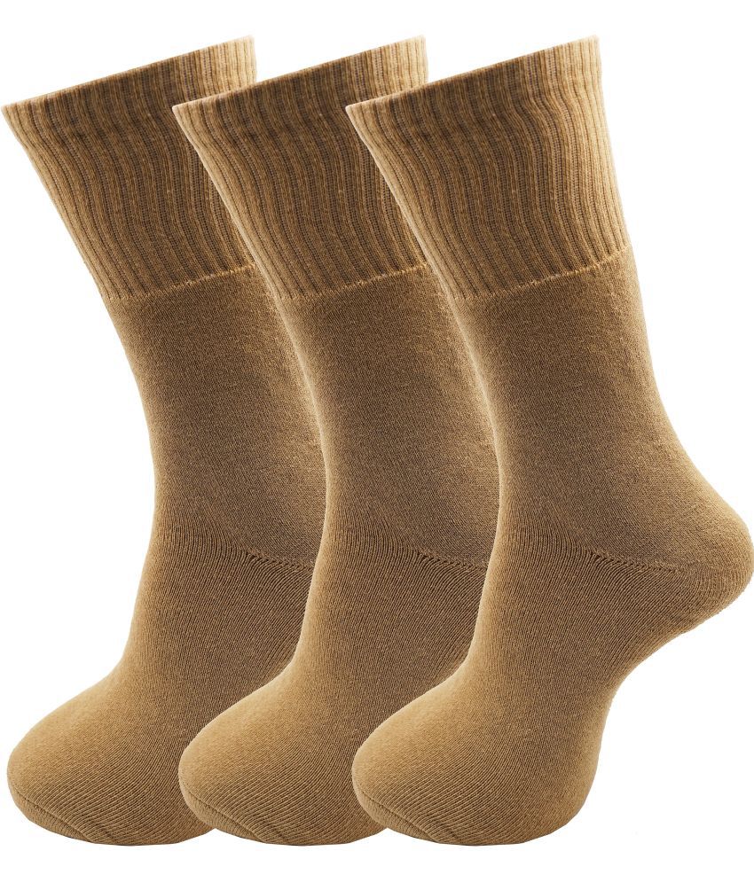     			RC. ROYAL CLASS - Cotton Men's Solid Khaki Mid Length Socks ( Pack of 3 )