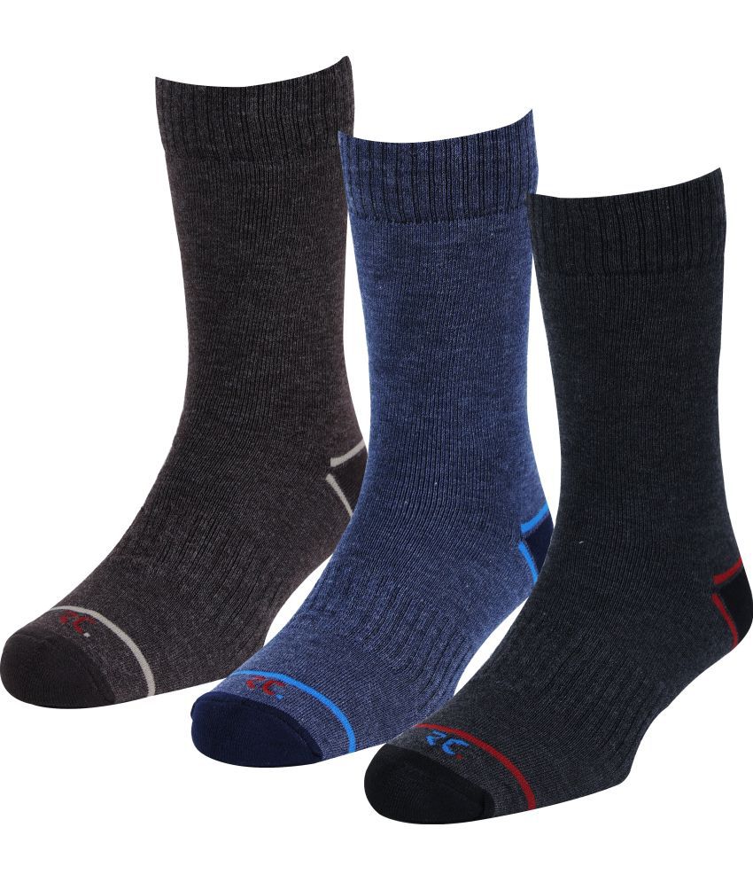     			RC. ROYAL CLASS - Woollen Men's Striped Multicolor Mid Length Socks ( Pack of 3 )