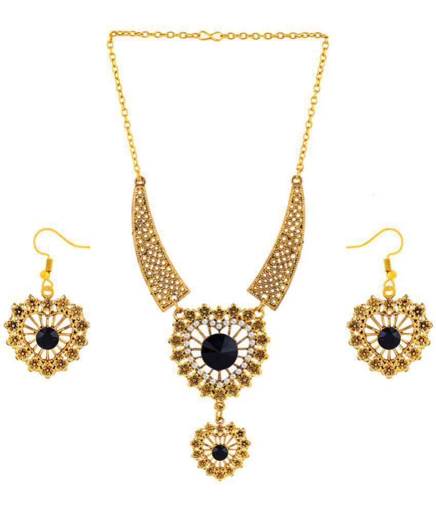    			Silver Shine - Gold Alloy Necklace Set ( Pack of 1 )