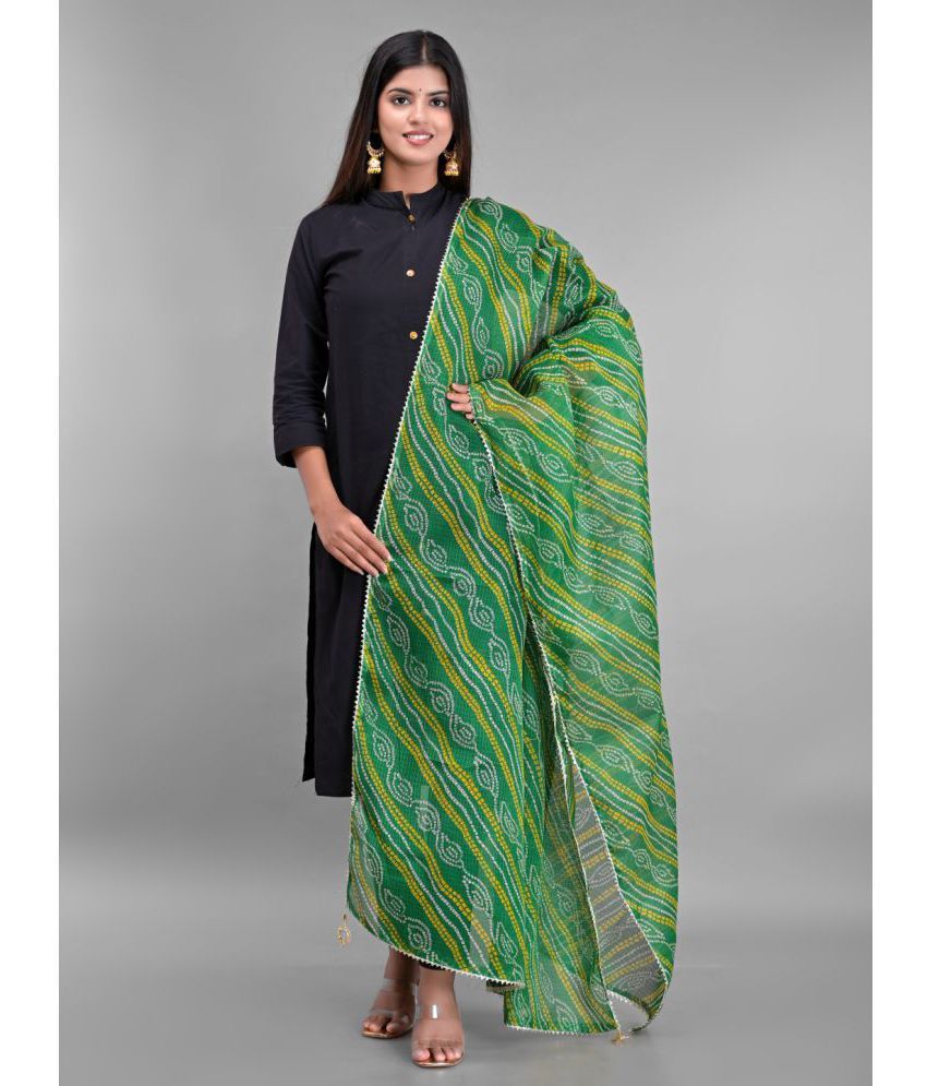     			Anjaneya Creations - Green Cotton Women's Dupatta - ( Pack of 1 )