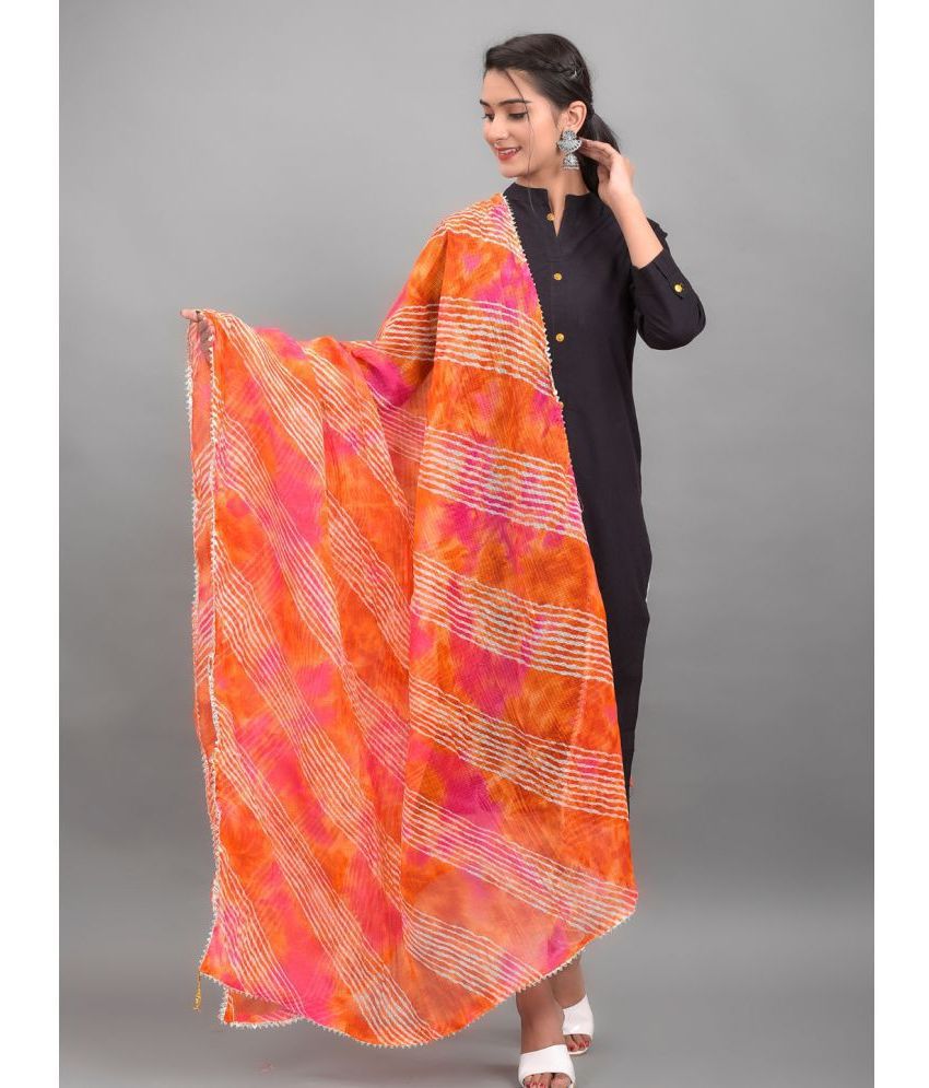     			Anjaneya Creations - Orange Cotton Women's Dupatta - ( Pack of 1 )