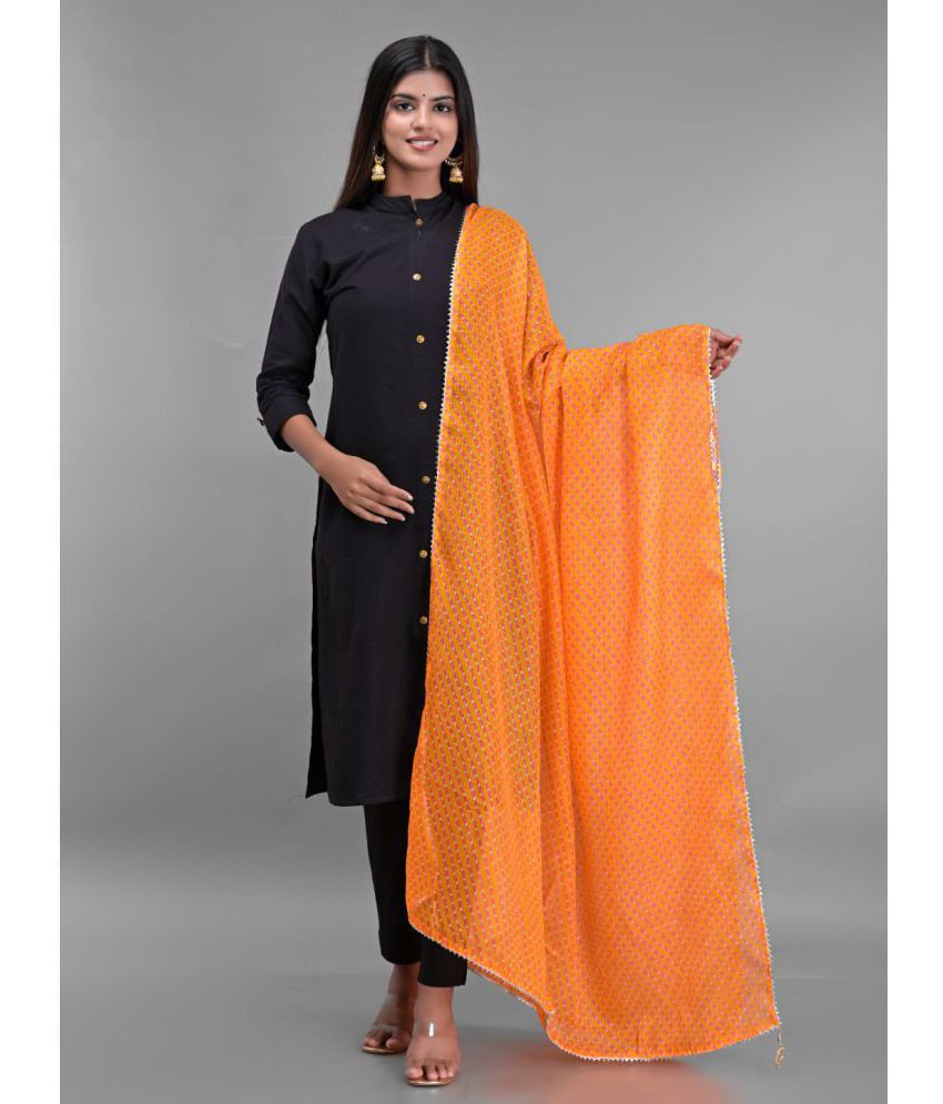     			Anjaneya Creations - Yellow Cotton Women's Dupatta - ( Pack of 1 )