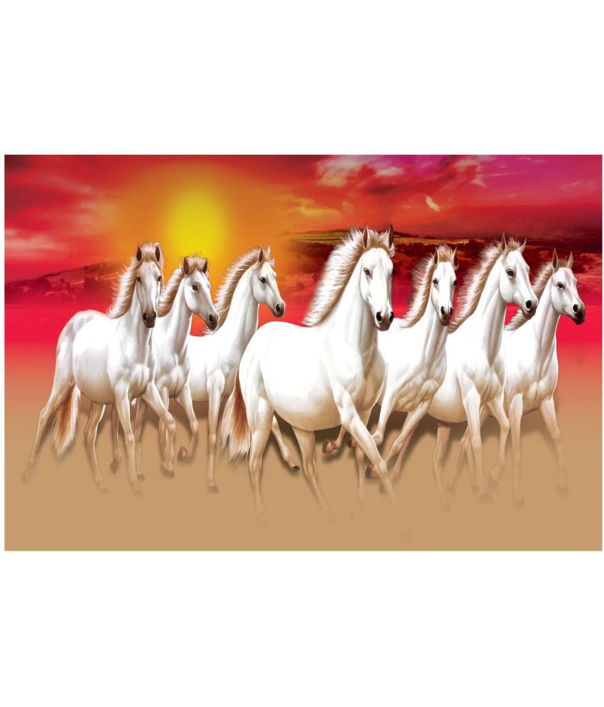     			Asmi Collection 7 Beautiful Running Horses Self Adhesive Wall Sticker ( 60 x 90 cms )