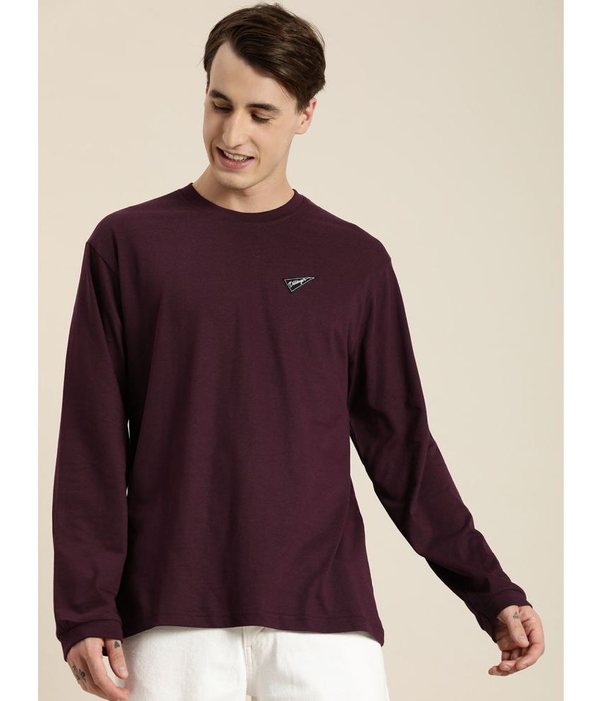     			Dillinger - Maroon Cotton Oversized Fit Men's T-Shirt ( Pack of 1 )